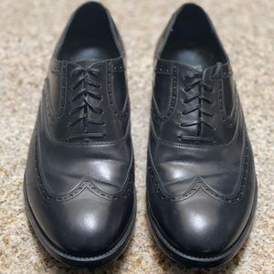 Salvatore Ferragamo Sinesio Oxford Wingtip Brogue Black Leather Shoe size 13EE.